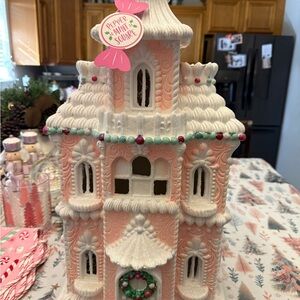 Pink and White Holiday House